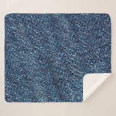 Blaue Jeans Textur Hintergrund. Sherpadecke (Vorderseite (Horizontal))