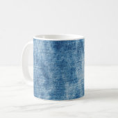 Blaue Jeans-Textur Kaffeetasse (Vorderseite Links)