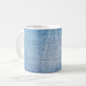 Blaue Jeans-Textur Kaffeetasse (Vorderseite Links)