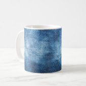 Blaue Jeans-Textur Kaffeetasse (Vorderseite Links)