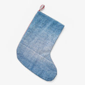 Blaue Jeans-Textur Kleiner Weihnachtsstrumpf (Vorderansicht (hängend))