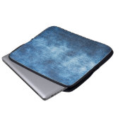 Blaue Jeans-Textur Laptopschutzhülle (Vorne Knopf)