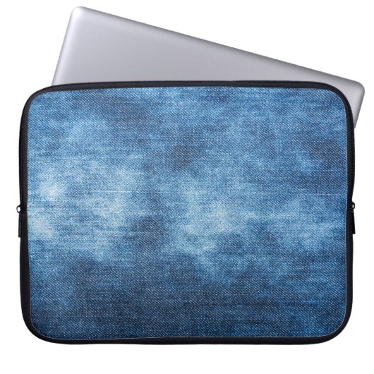 Blaue Jeans-Textur Laptopschutzhülle (Vorderseite)