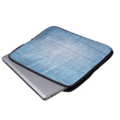 Blaue Jeans-Textur Laptopschutzhülle (Vorne Knopf)
