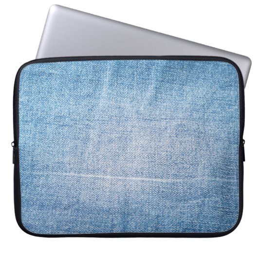 Blaue Jeans-Textur Laptopschutzhülle (Vorderseite)