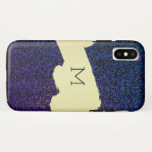 Blaue Jeans Textur (lila) Case-Mate iPhone Hülle (Rückseite (Horizontal))