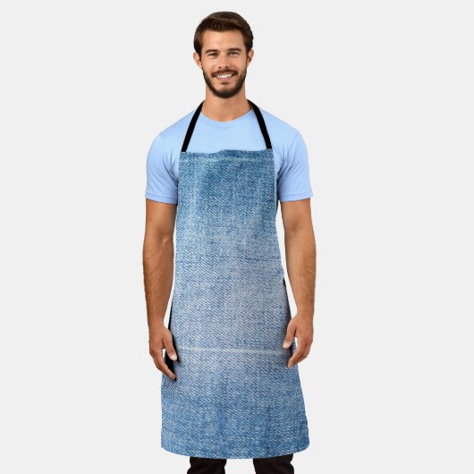 Blaue Jeans-Textur Schürze (Getragen)
