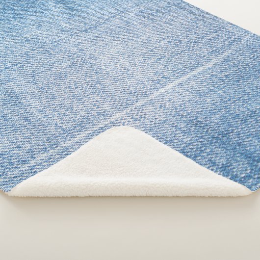 Blaue Jeans-Textur Sherpadecke (3/4)