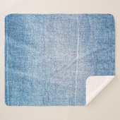Blaue Jeans-Textur Sherpadecke (Vorderseite (Horizontal))