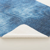 Blaue Jeans-Textur Sherpadecke (3/4)