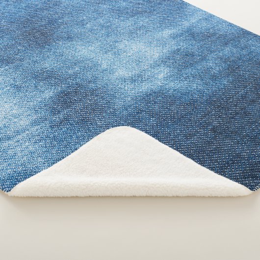 Blaue Jeans-Textur Sherpadecke (3/4)