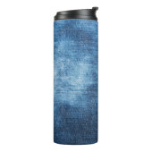 Blaue Jeans-Textur Thermosbecher (Nach links gedreht)