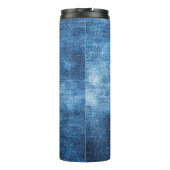 Blaue Jeans-Textur Thermosbecher (Rückseite)
