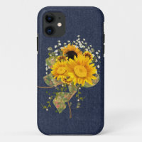 Blaue Jeans und Sonnenblumen