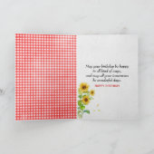 Blaue Jeans und Sonnenblumen zum Geburtstag Karte (Innenseite)