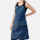 blaue Jeansjacke-Textur Schürze (InSitu)