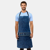 blaue Jeansjacke-Textur Schürze (Getragen)
