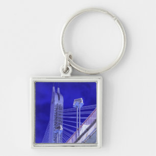 Blaue Jiefang-Brücke Schlüsselanhänger