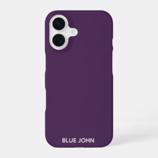 Blaue John Purpurfarbe Name iPhone 16 Hülle