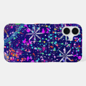 Blaue Jubiläums-Abstraktkunst iPhone Hülle (Rückseite (Horizontal))