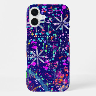 Blaue Jubiläums-Abstraktkunst  iPhone 16 Plus Hülle