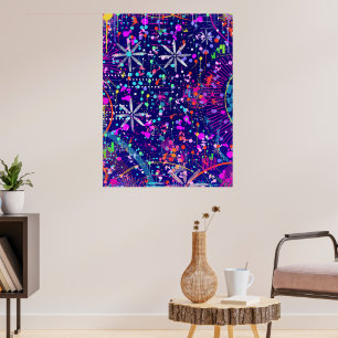 Blaue Jubiläums-Abstraktkunst  Poster