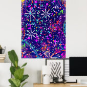 Blaue Jubiläums-Abstraktkunst  Poster (Heimbüro)