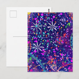 Blaue Jubiläums-Abstraktkunst  Postkarte