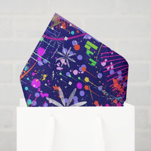 Blaue Jubiläums-Abstraktkunst  Seidenpapier (Geschenktüte)