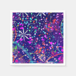 Blaue Jubiläums-Abstraktkunst  Serviette