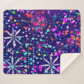 Blaue Jubiläums-Abstraktkunst  Sherpadecke (Vorderseite (Horizontal))