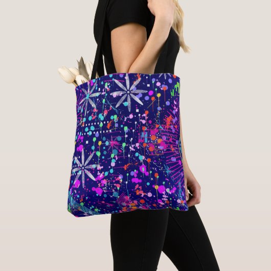 Blaue Jubiläums-Abstraktkunst  Tasche (Von Nahem)