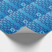 Blaue jüdische Sterne Geschenkpapier (Ecke)