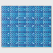 Blaue jüdische Sterne Geschenkpapier (Flach)