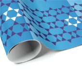 Blaue jüdische Sterne Geschenkpapier (Rolleneckpunkt)