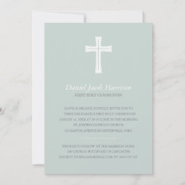 Blaue Jungen-erste Kommunion Einladung