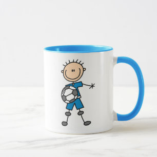 Blaue Jungen-Fußball-Tasse Tasse