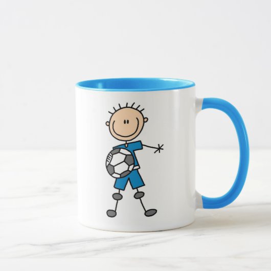 Blaue Jungen-Fußball-Tasse Tasse (Rechts)