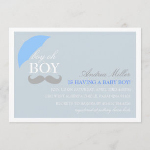 Blaue Jungen Oh Junge Baby Shower Einladung