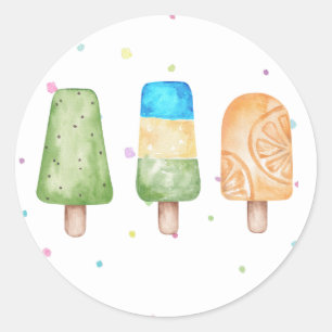 Blaue Jungen Sommer Eis Geburtstagsumschlag Siegel Runder Aufkleber
