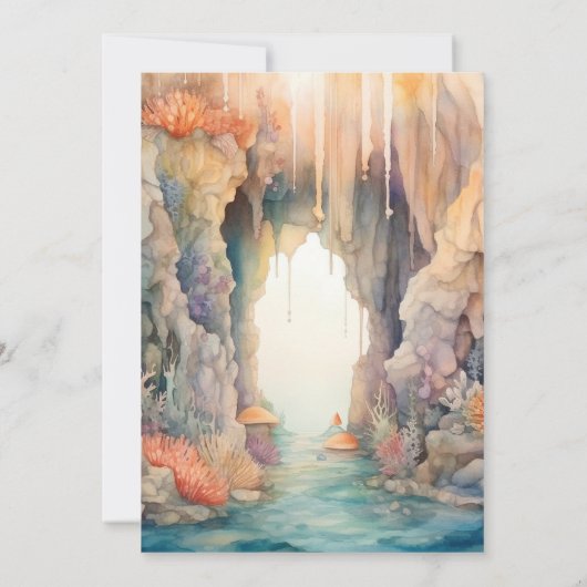 Blaue Jungen unter der Meereslebewesen Babydusche Einladung (Rückseite)