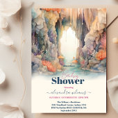 Blaue Jungen unter der Meereslebewesen Babydusche Einladung