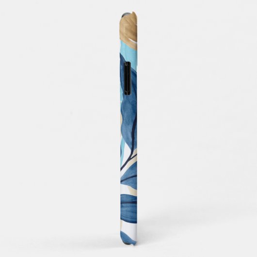 Blaue Jungle-Blätter Case-Mate iPhone Hülle (Hinten/Rechts)
