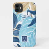 Blaue Jungle-Blätter Case-Mate iPhone Hülle (Rückseite)