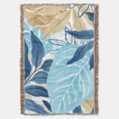 Blaue Jungle-Blätter Decke (Vorderseite Vertikal)