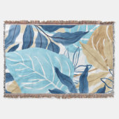 Blaue Jungle-Blätter Decke (Vorderseite)