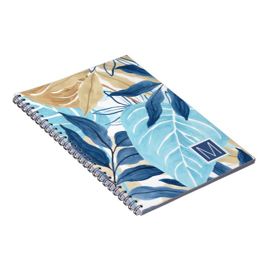 Blaue Jungle-Blätter Notizblock (Rechte Seite)
