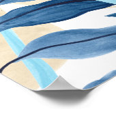 Blaue Jungle-Blätter Poster (Ecke)