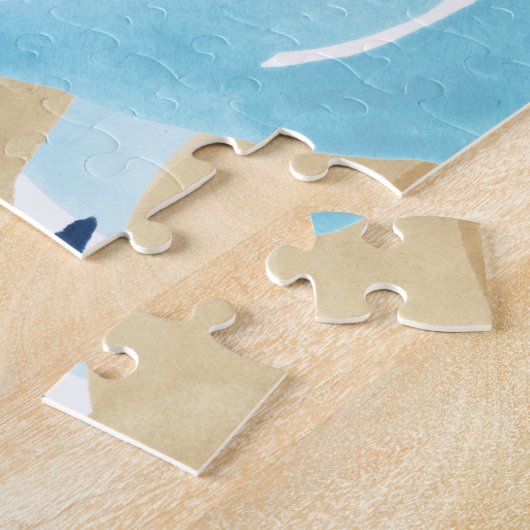 Blaue Jungle-Blätter Puzzle (Seite)