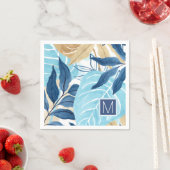 Blaue Jungle-Blätter Serviette (Beispiel)